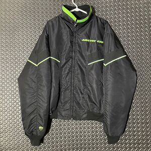 Arcticwear Arctic Cat Snowmobile Double Layer Black/Green 80s Jacket Men's Sz LT